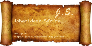 Johanidesz Sára névjegykártya