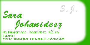 sara johanidesz business card